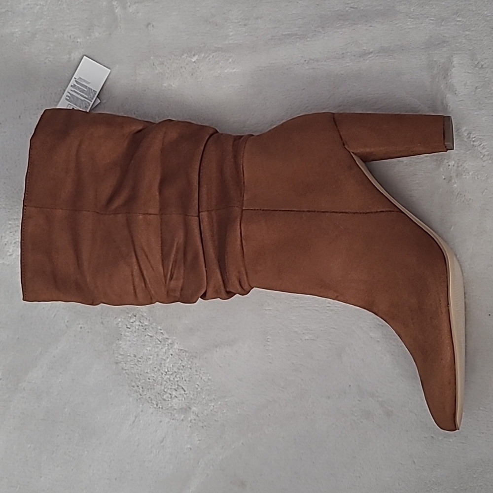 Banana Republic Womens 8.5 Vegan Suede Leather Slouchy Boot Brown Preppy Boho - Picture 2 of 15